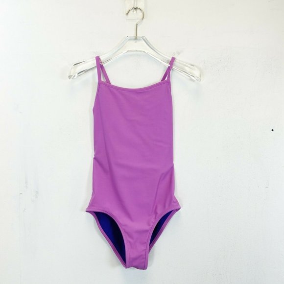 Girl Purple Blue One Piece 5-6Y‎ Costume Ballet Reversible Strappy Criss Cross - Picture 1 of 13